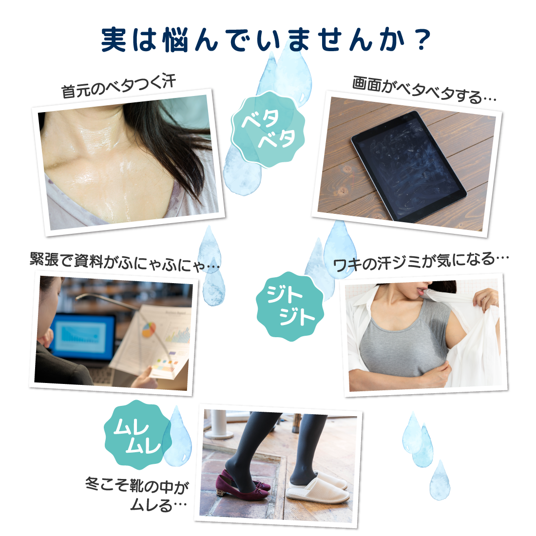 出汗[粘稠][僵硬][陡峭]